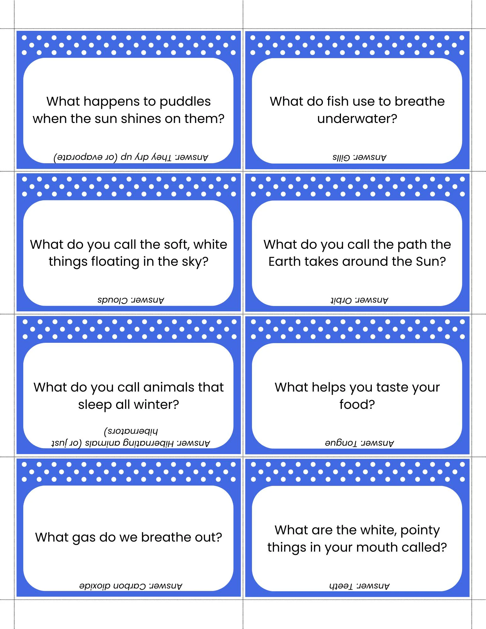 Kids Trivia Cards 200 Printable Quiz Kids Trivia Cards 200 Printable Quiz