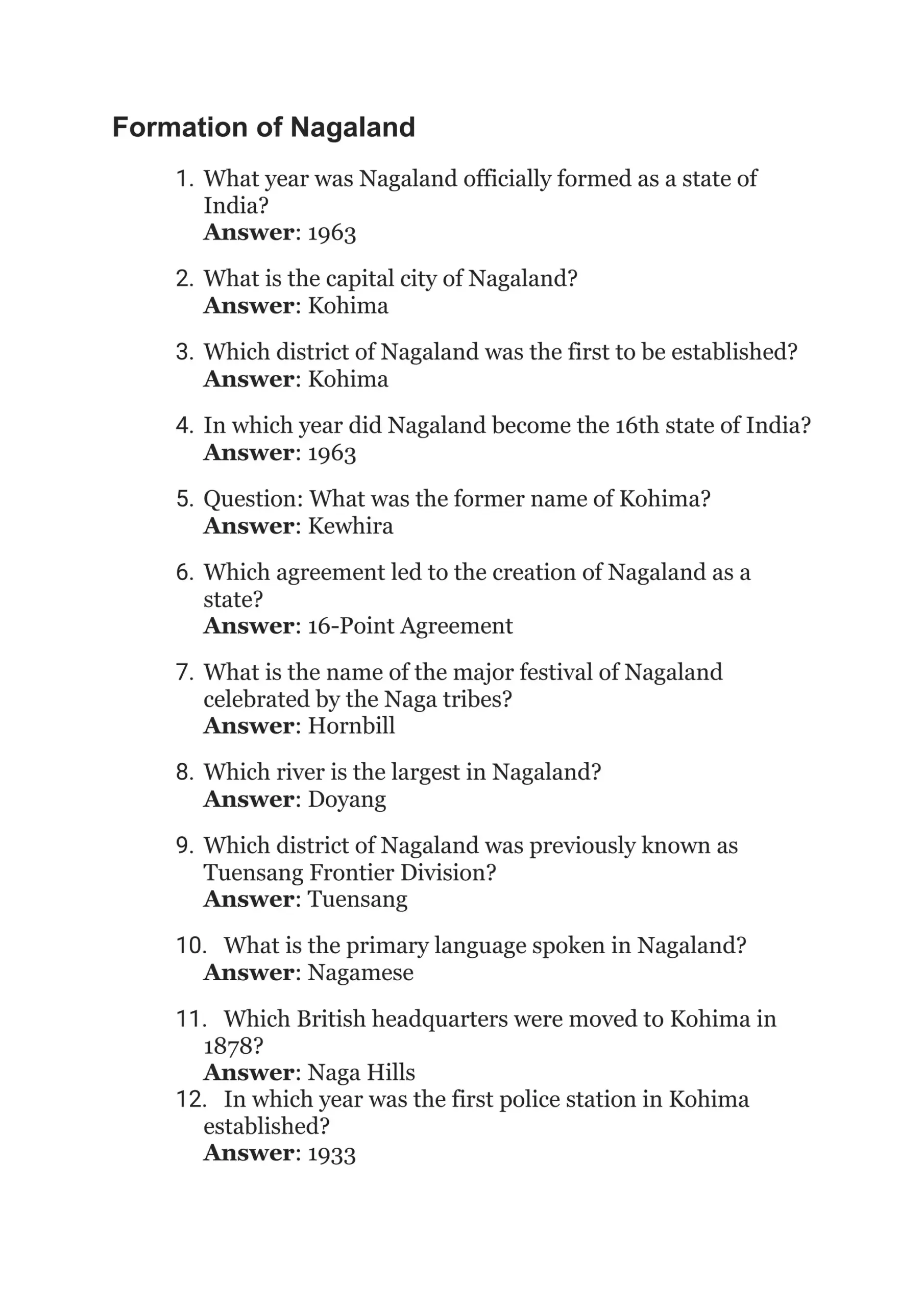 Nagaland 100 Trivia Questions That Will Challenge Your Knowledge Docx Nagaland 100 Trivia Questions That Will Challenge Your Knowledge Docx