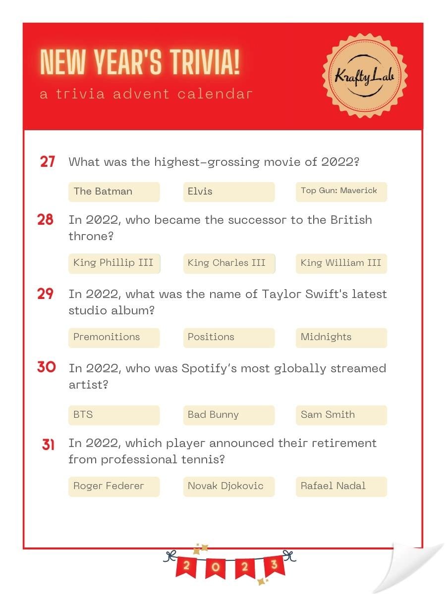 New Years Trivia