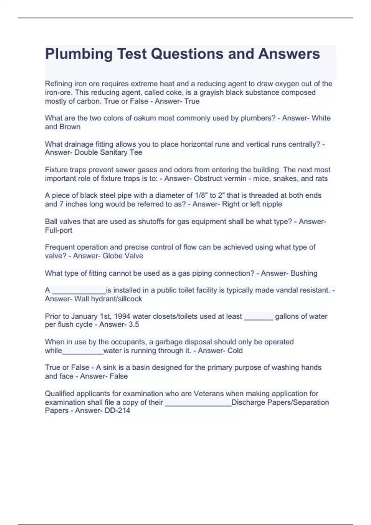 printable trivia questions and answers plumbing printable trivia questions and answers plumbing