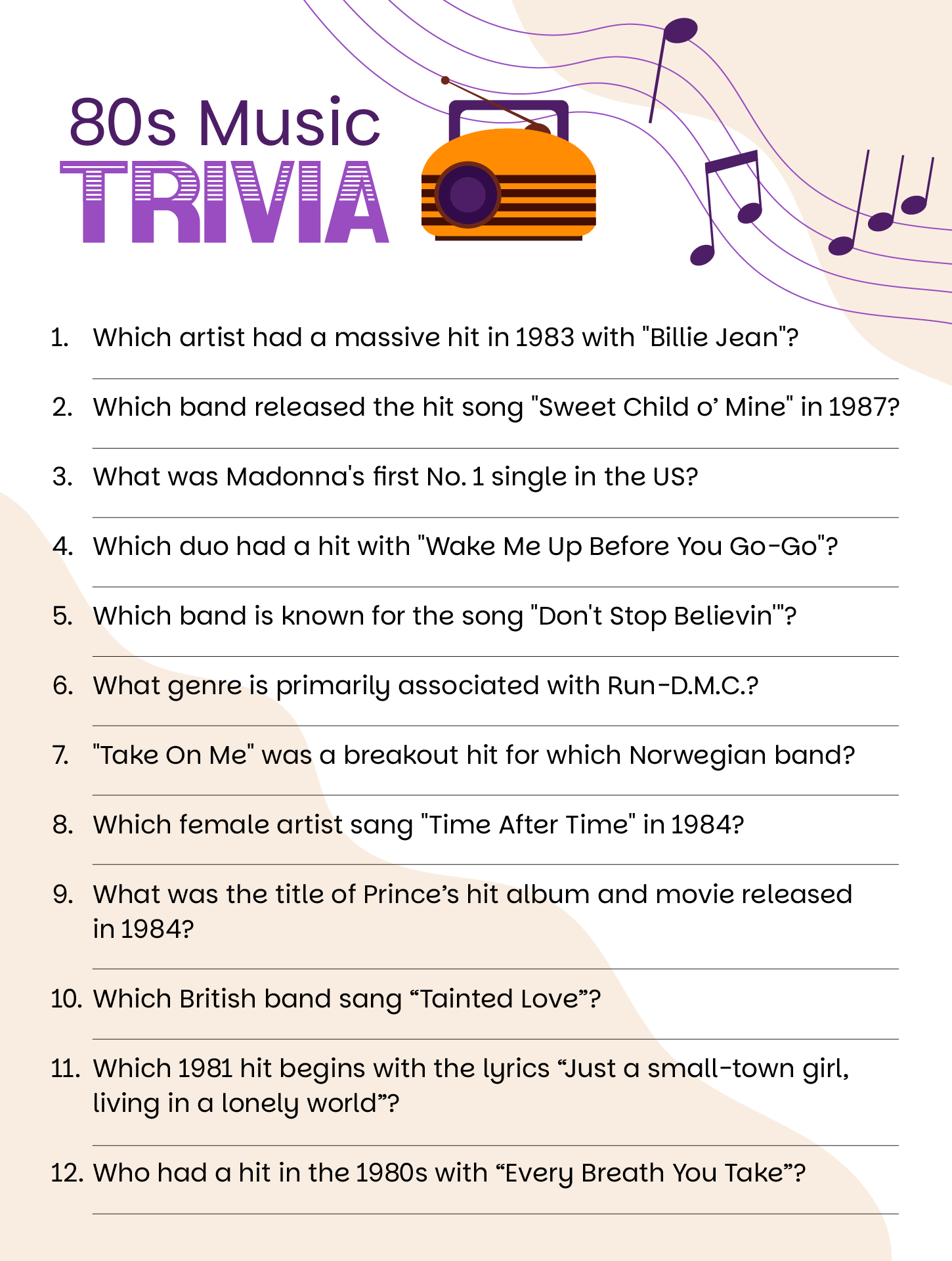 Post 80s Movie Trivia Printable 180585 Post 80s Movie Trivia Printable 180585