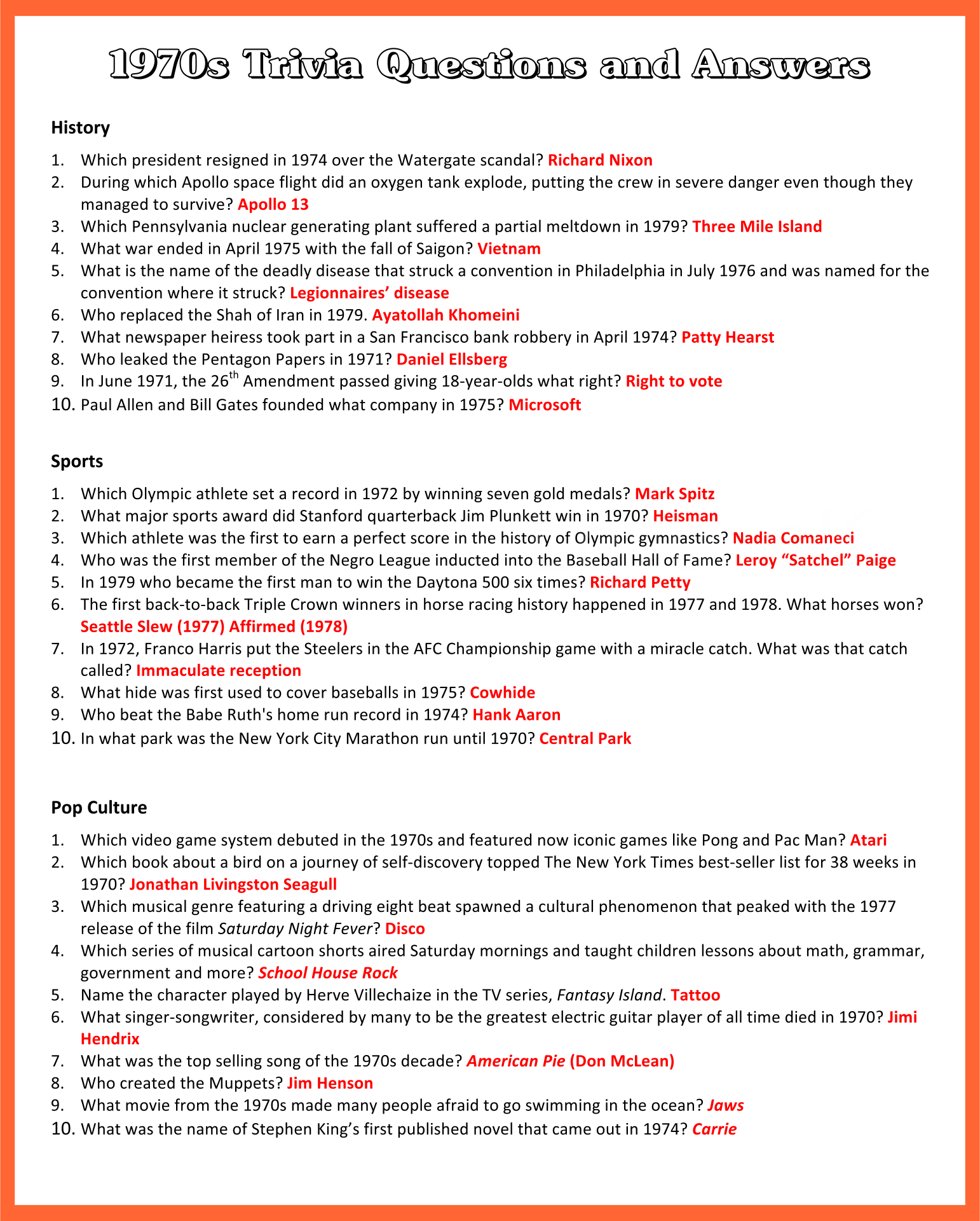 Post Free Printable Trivia For Seniors 18333