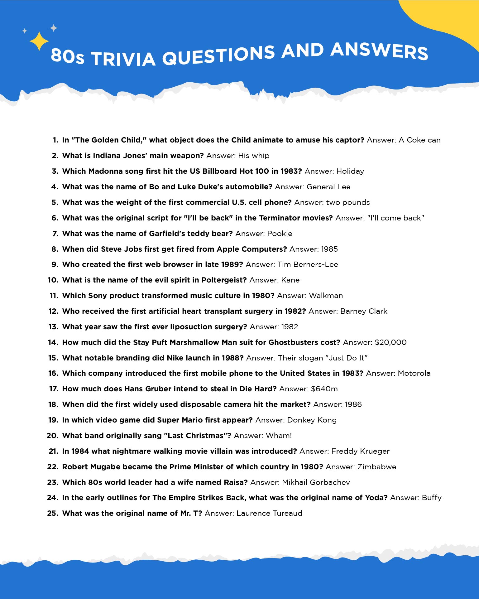 Post Free Printable Trivia Questions And Answers 167003
