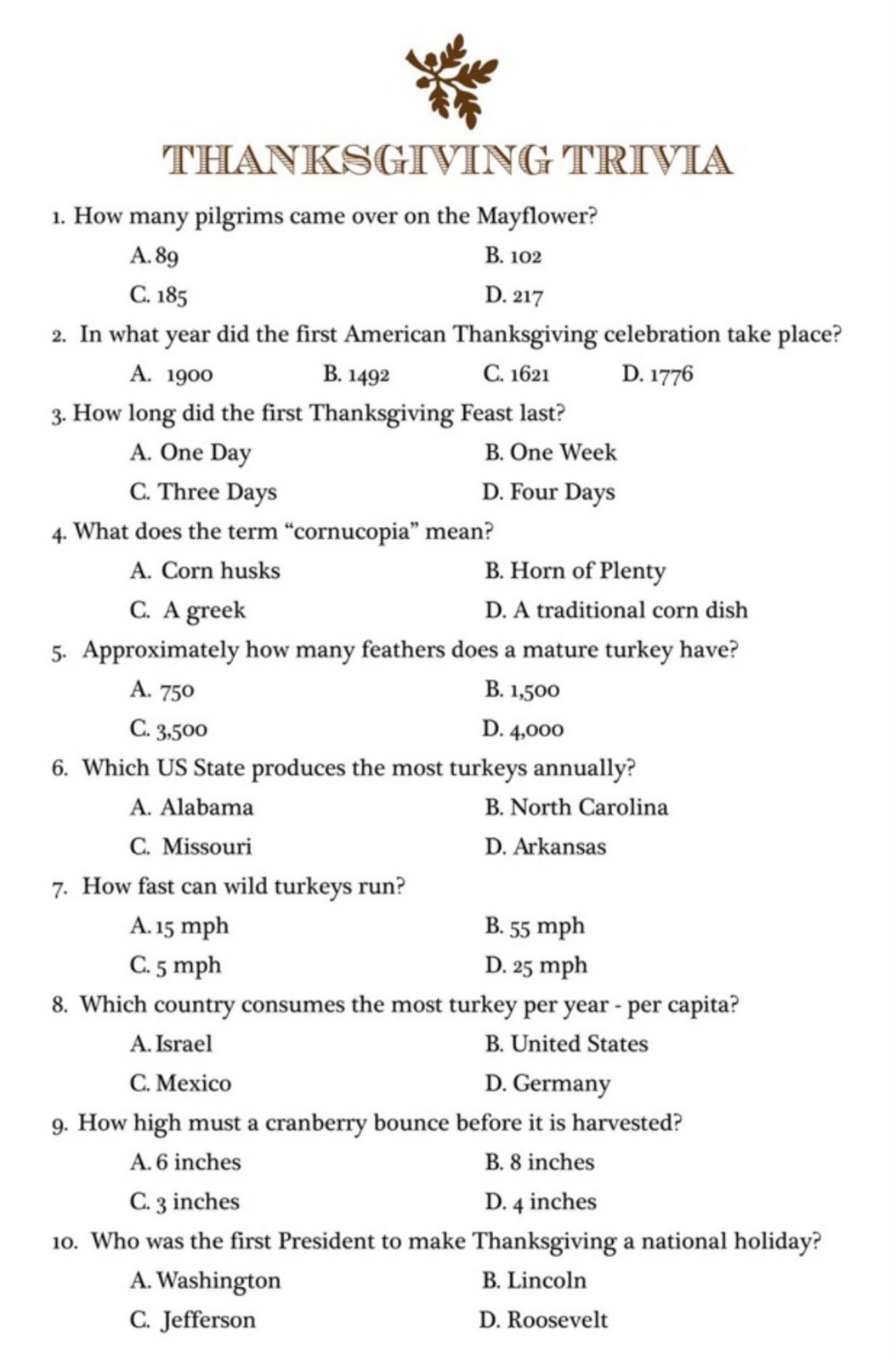 Post Free Printable Trivia Questions And Answers 167003