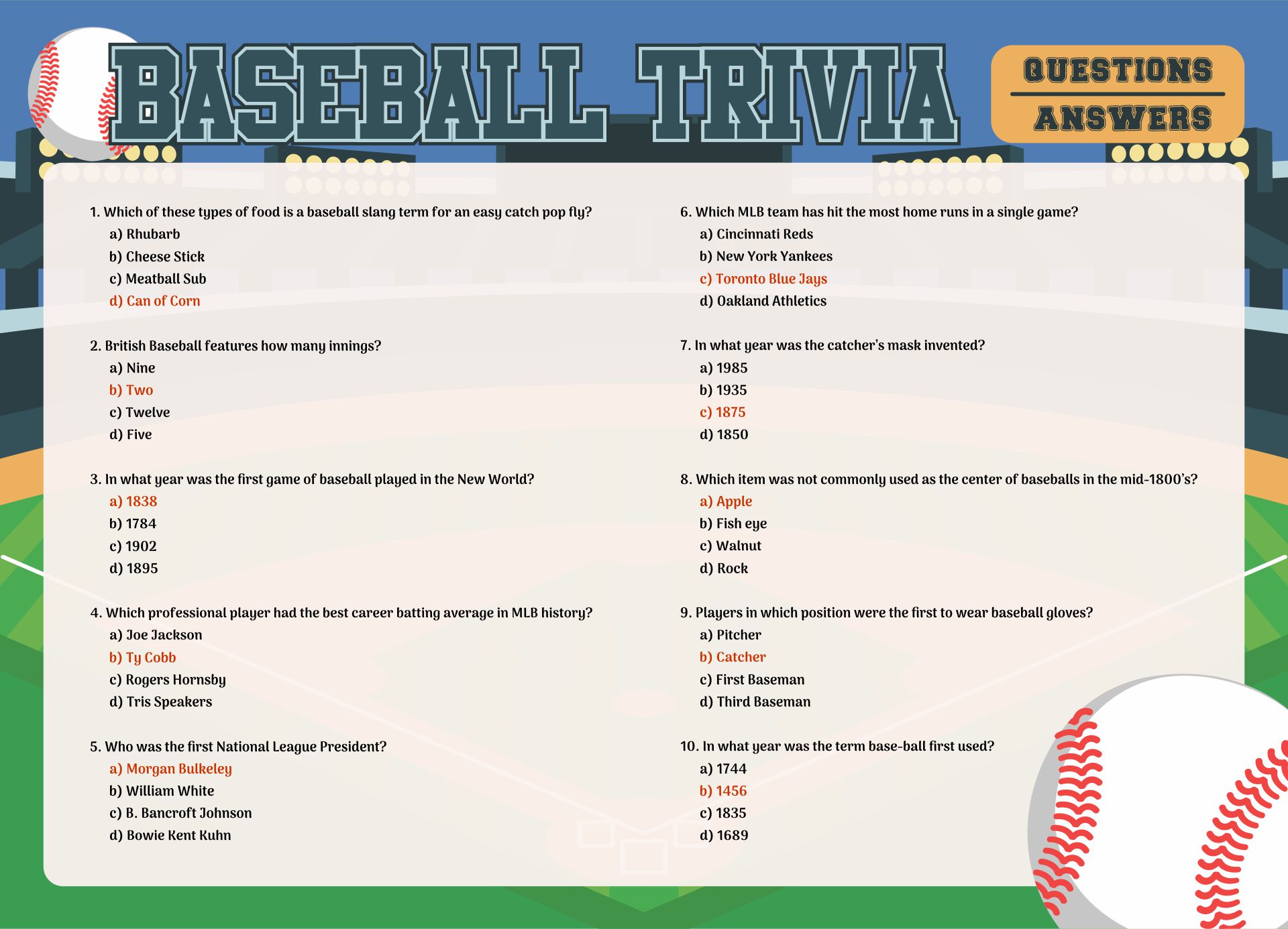 Post Printable Baseball Trivia And Answers 158668 Post Printable Baseball Trivia And Answers 158668