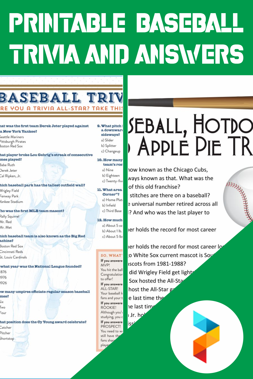 free printable baseball trivia