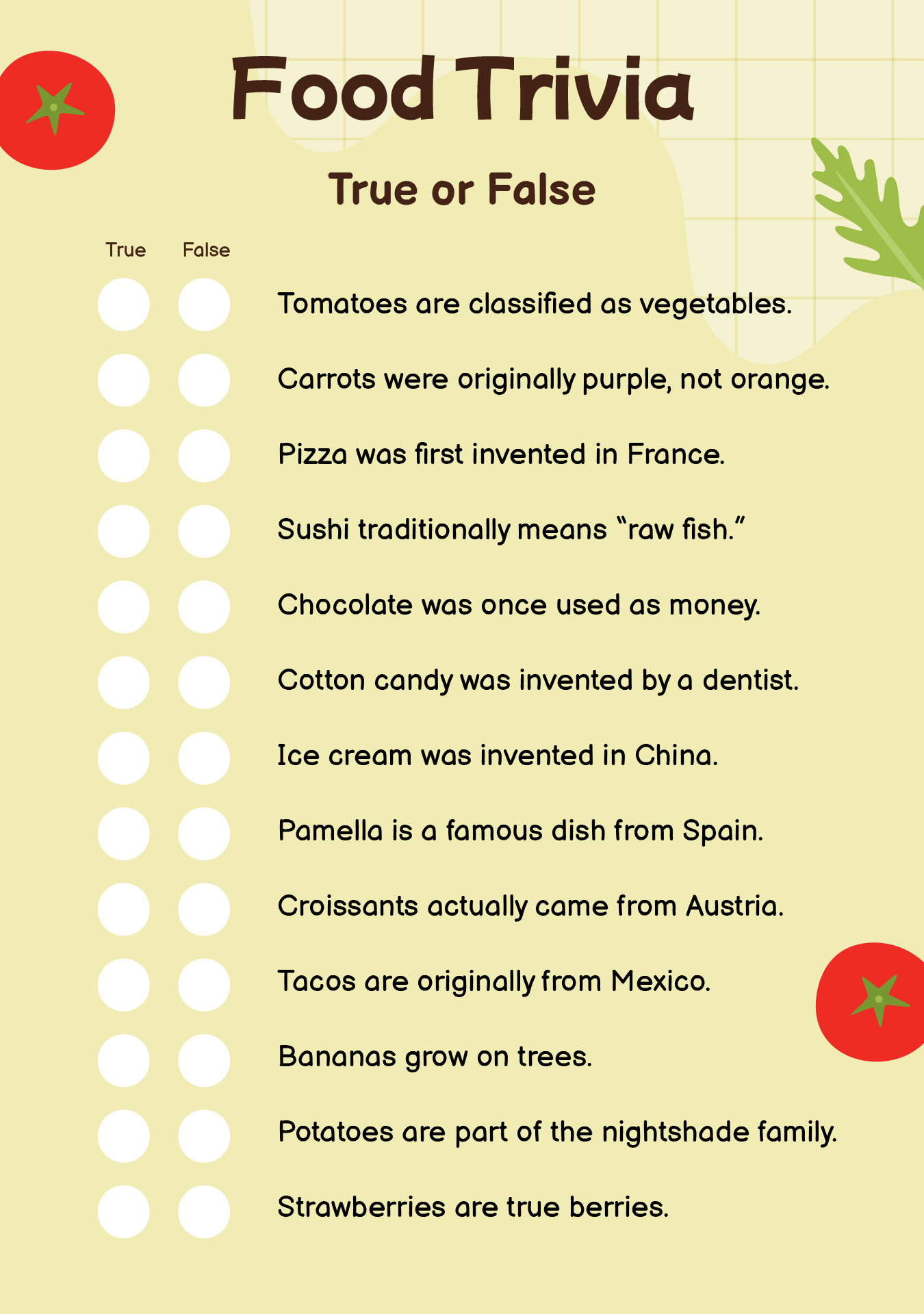 cooking trivia and answers printable cooking trivia and answers printable