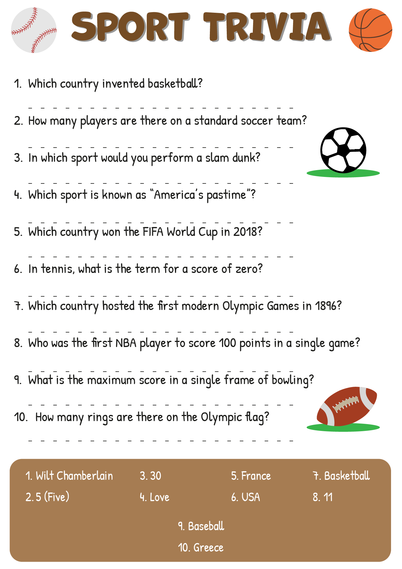 Post Printable Sports Trivia Worksheet 158185 Post Printable Sports Trivia Worksheet 158185