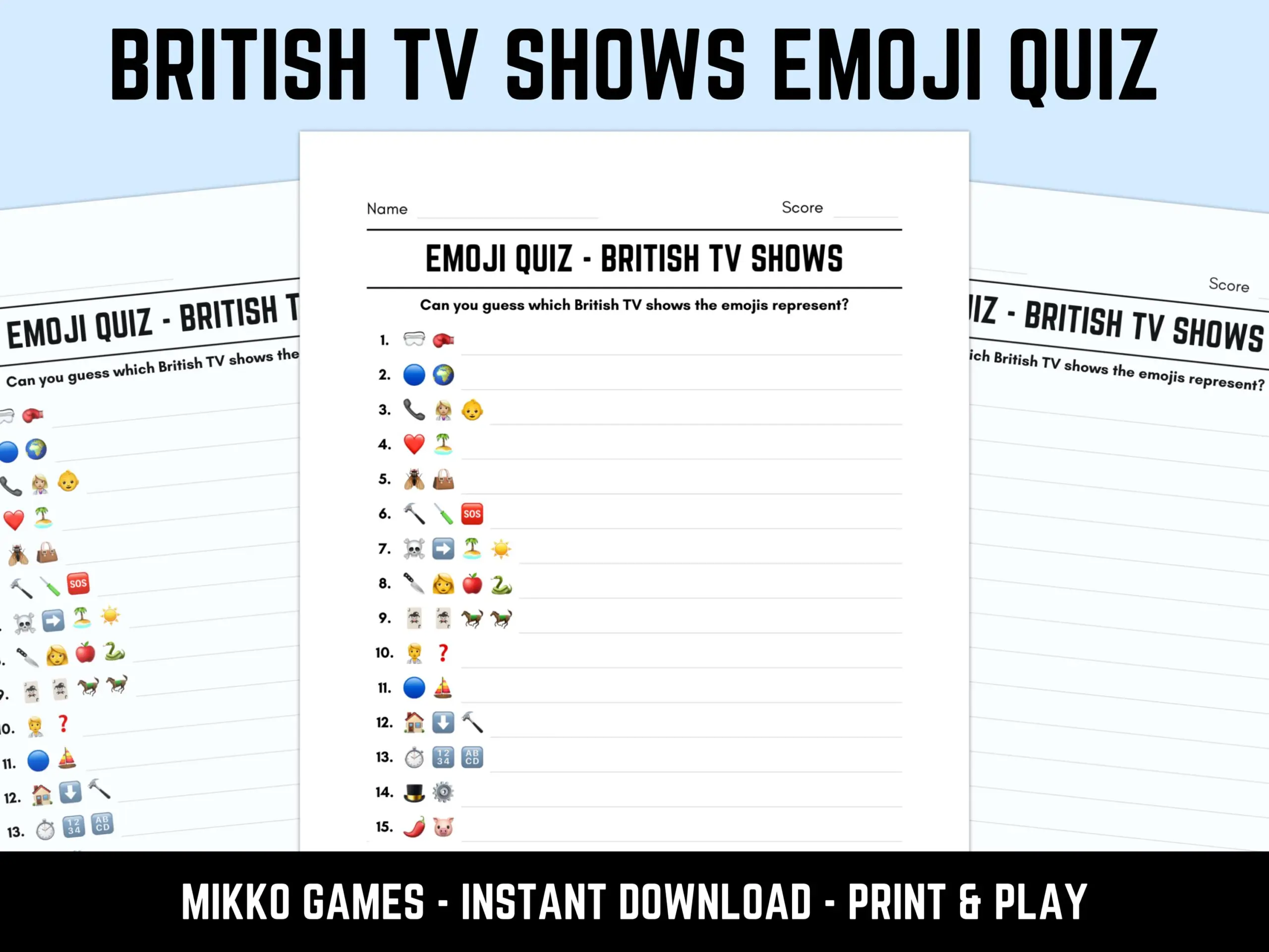 Printable British Tv Shows Emoji Quiz Printable British Tv Shows Emoji Quiz