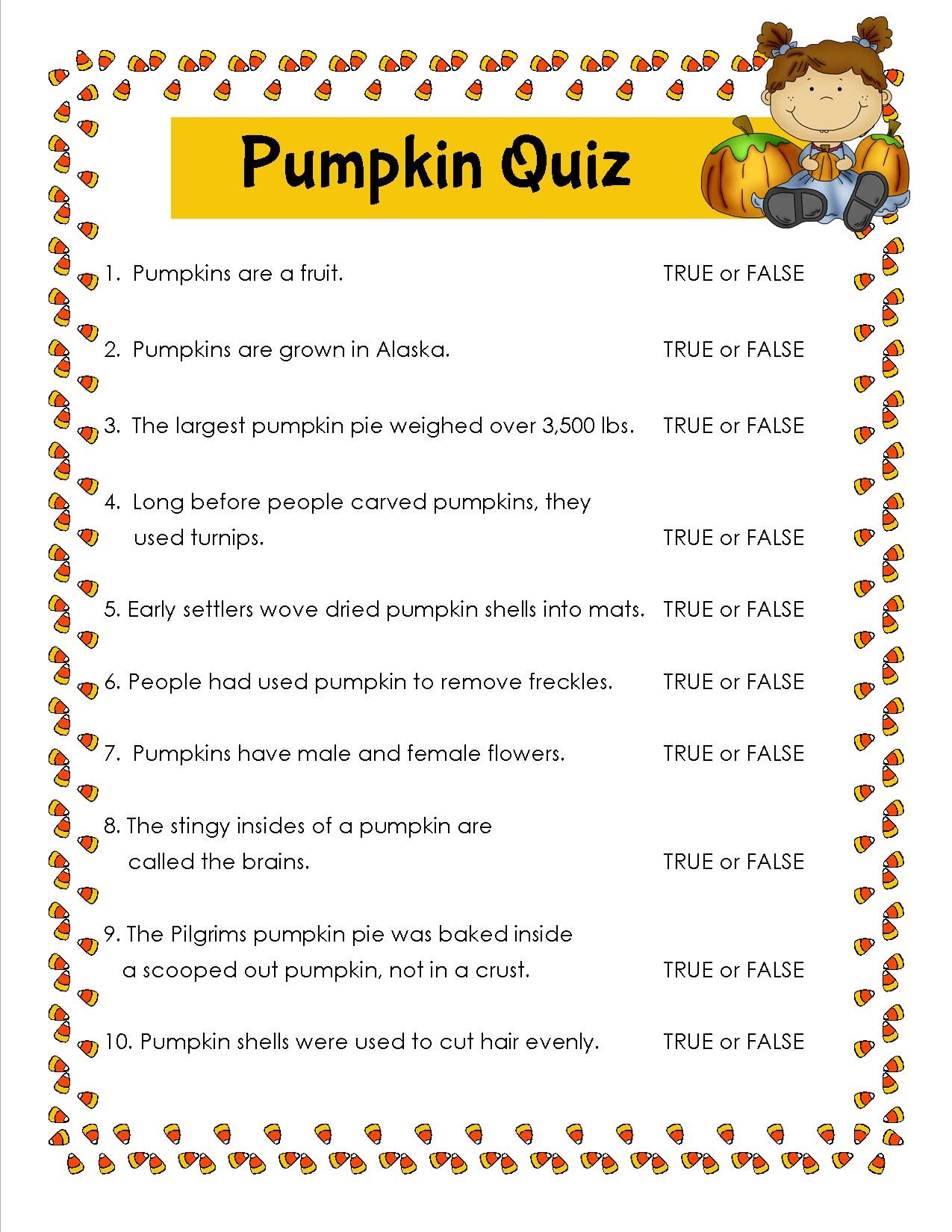 Pumpkin Trivia For Kids Pumpkin Trivia For Kids