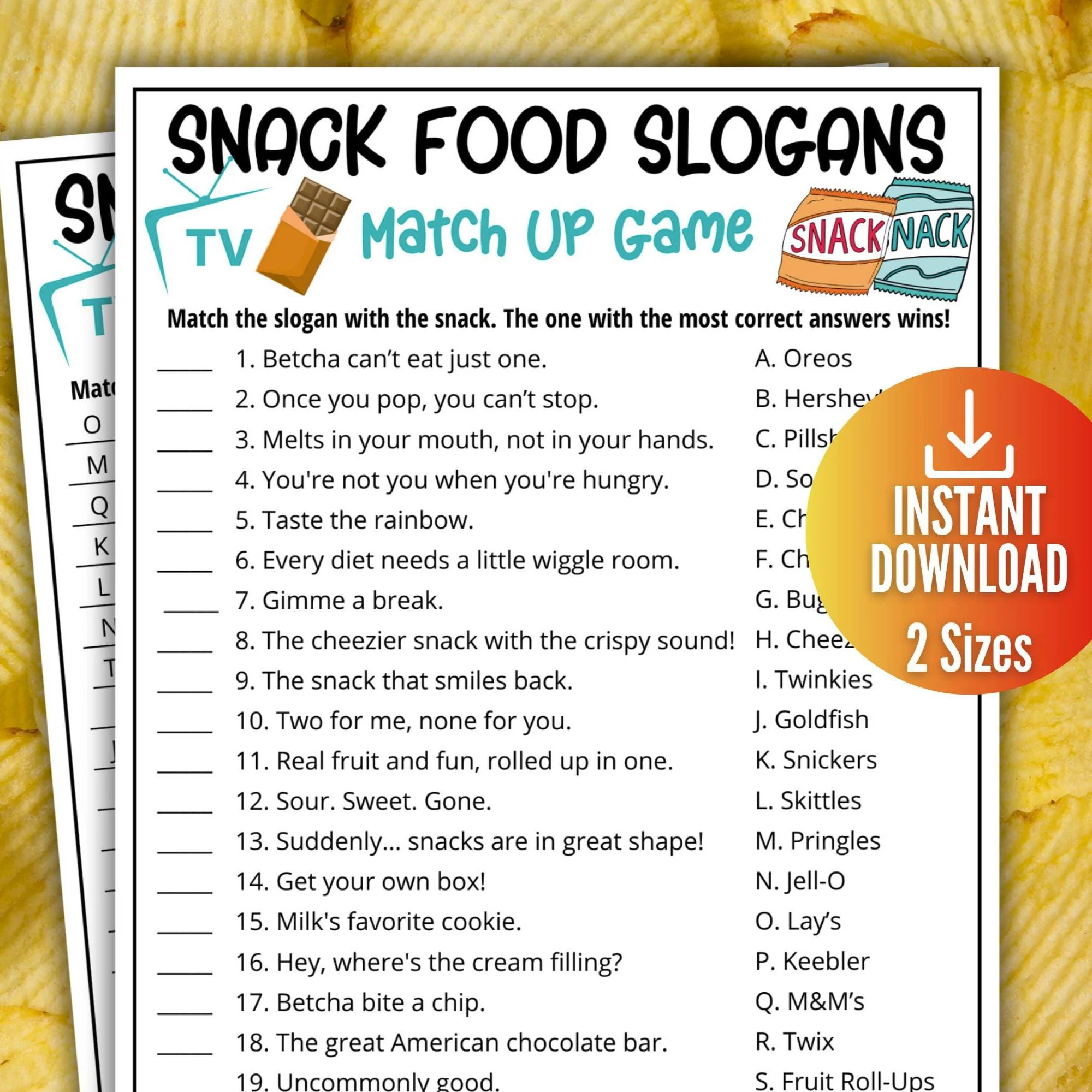 Snack Food Slogan Trivia Gamead Slogan Snack Food Slogan Trivia Gamead Slogan