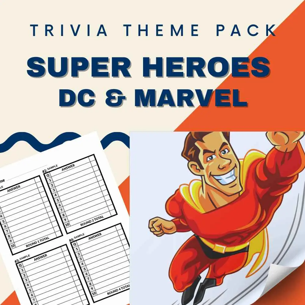 Super Heroes Dc Marvel Trivia Night Theme Pack