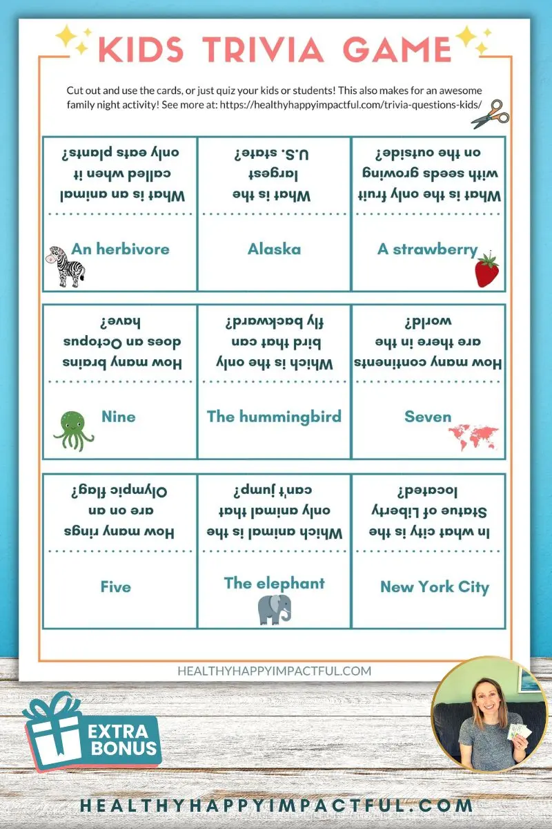easy printable trivia questions and answers for kids