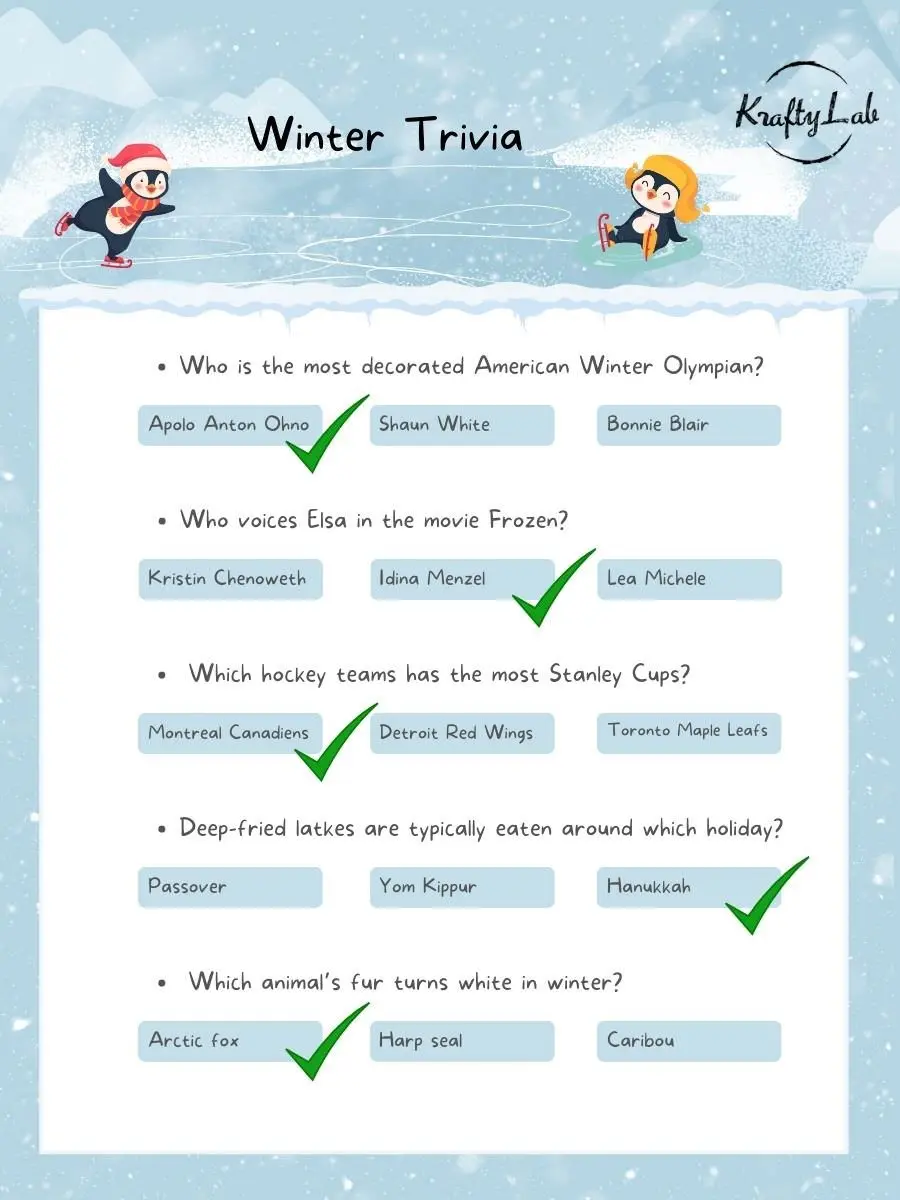 Winter Trivia Winter Trivia