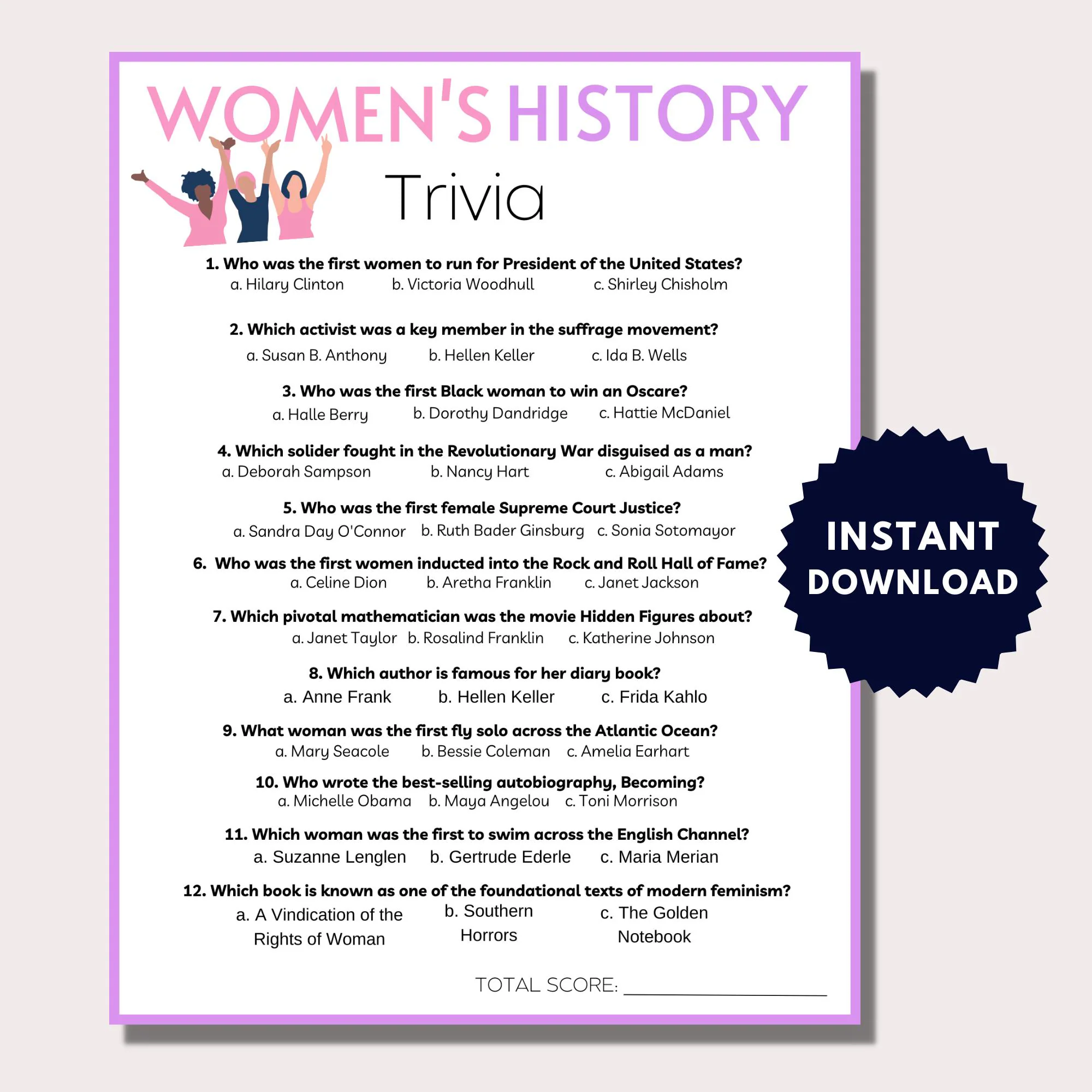 Womens History Month Trivia Womens